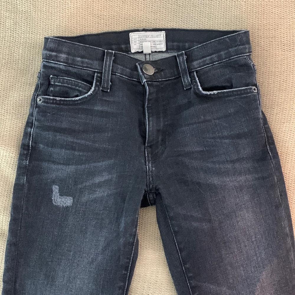 CURRENT ELLIOT DENIM - Skinny straight, washed black